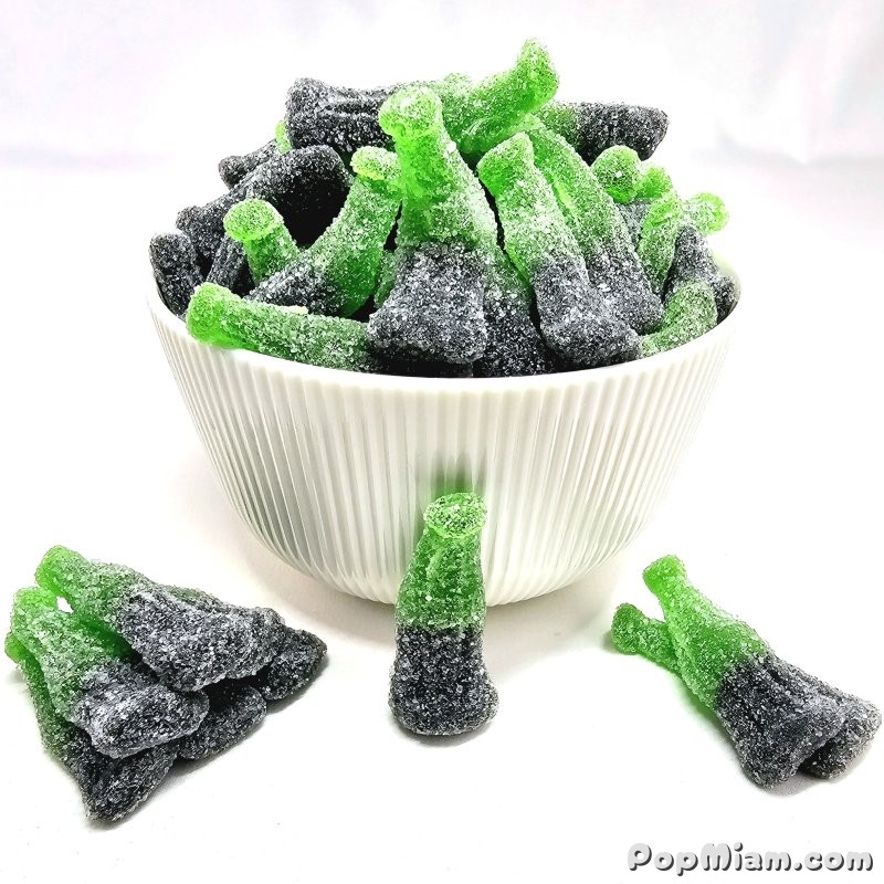 Illustration Bouteilles de Cola Sucrées Vert & Noir