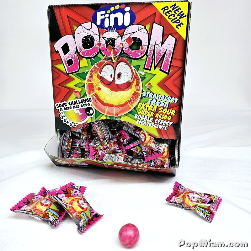 Illustration Fini Boom Liquide goût fraise acidulé 